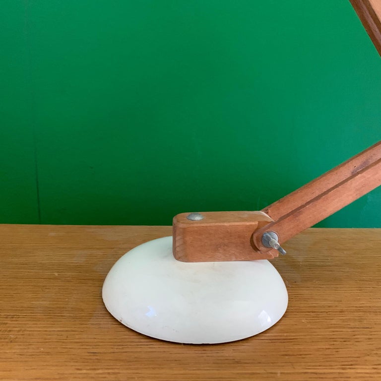 Metal Vintage Midcentury Maclamp by Terence Conran Desk Lamp in White For Sale