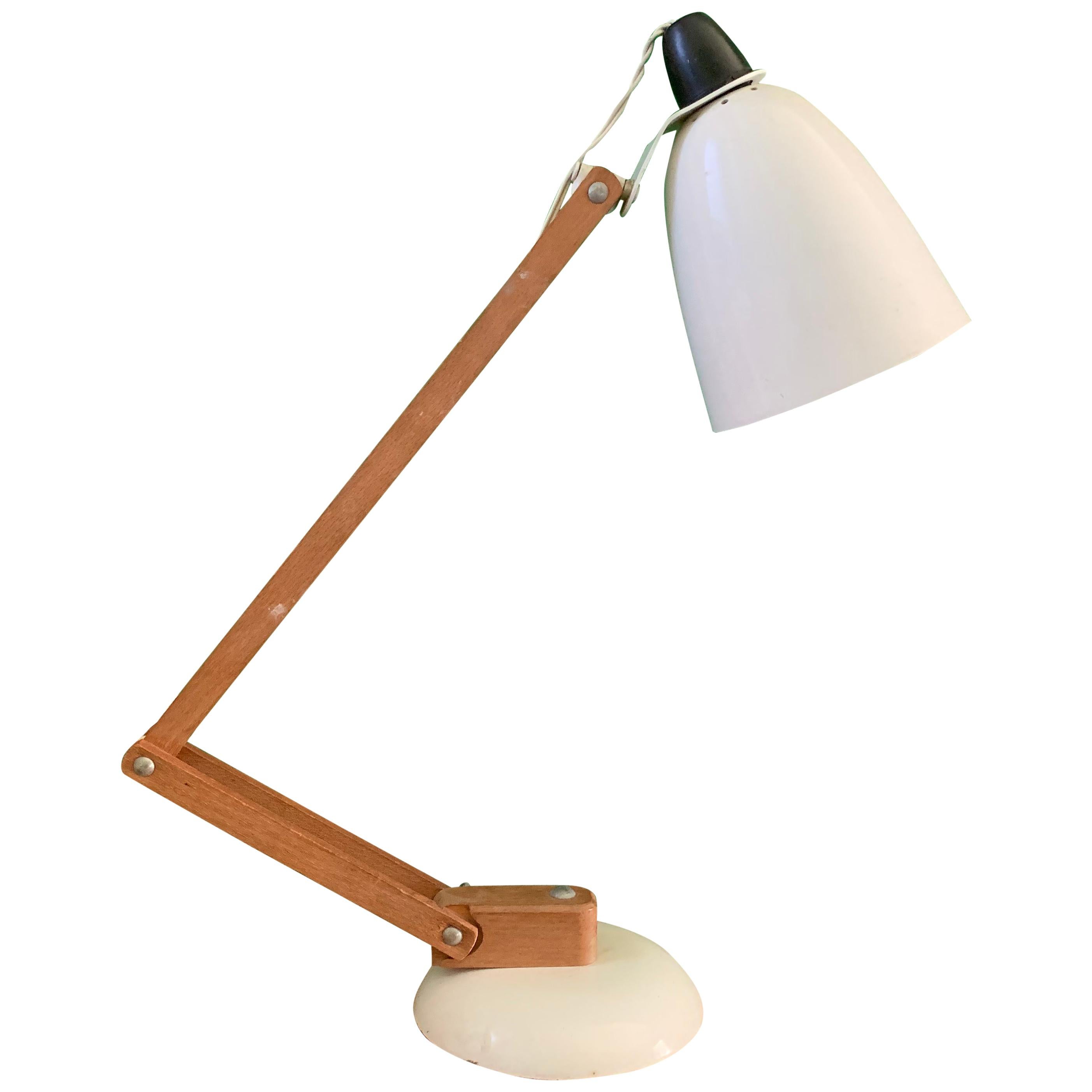Vintage Midcentury Maclamp by Terence Conran Desk Lamp in White For Sale