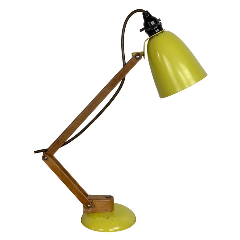 Vintage Midcentury Maclamp by Terence Conran Desk Lamp in Yellow For Sale