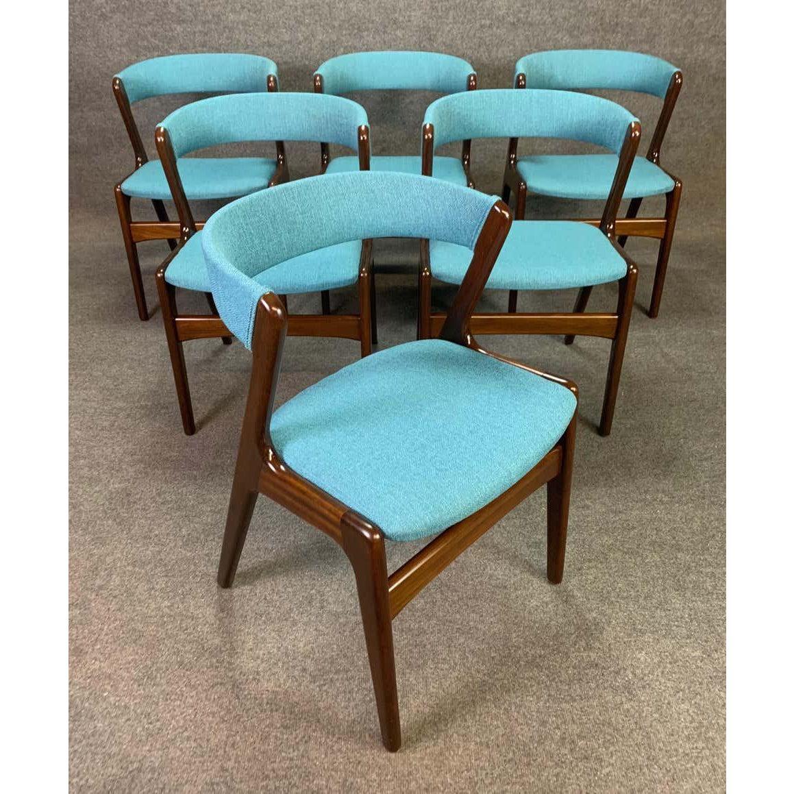 Vintage Midcentury Mahogany Dining Chairs in the Manner of Kai Kristiansen For Sale 3