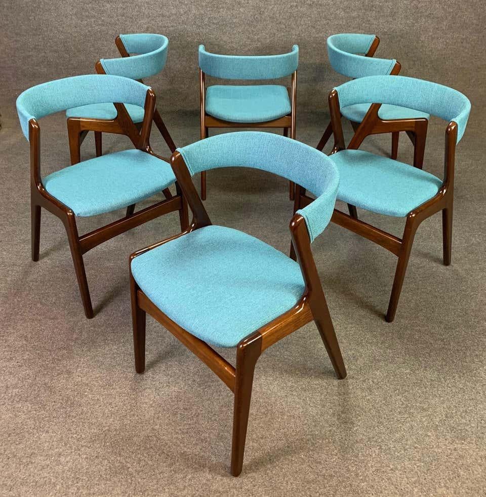 Scandinavian Modern Vintage Midcentury Mahogany Dining Chairs in the Manner of Kai Kristiansen For Sale