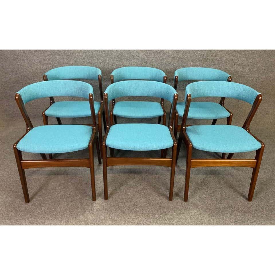 Vintage Midcentury Mahogany Dining Chairs in the Manner of Kai Kristiansen In Good Condition For Sale In San Marcos, CA