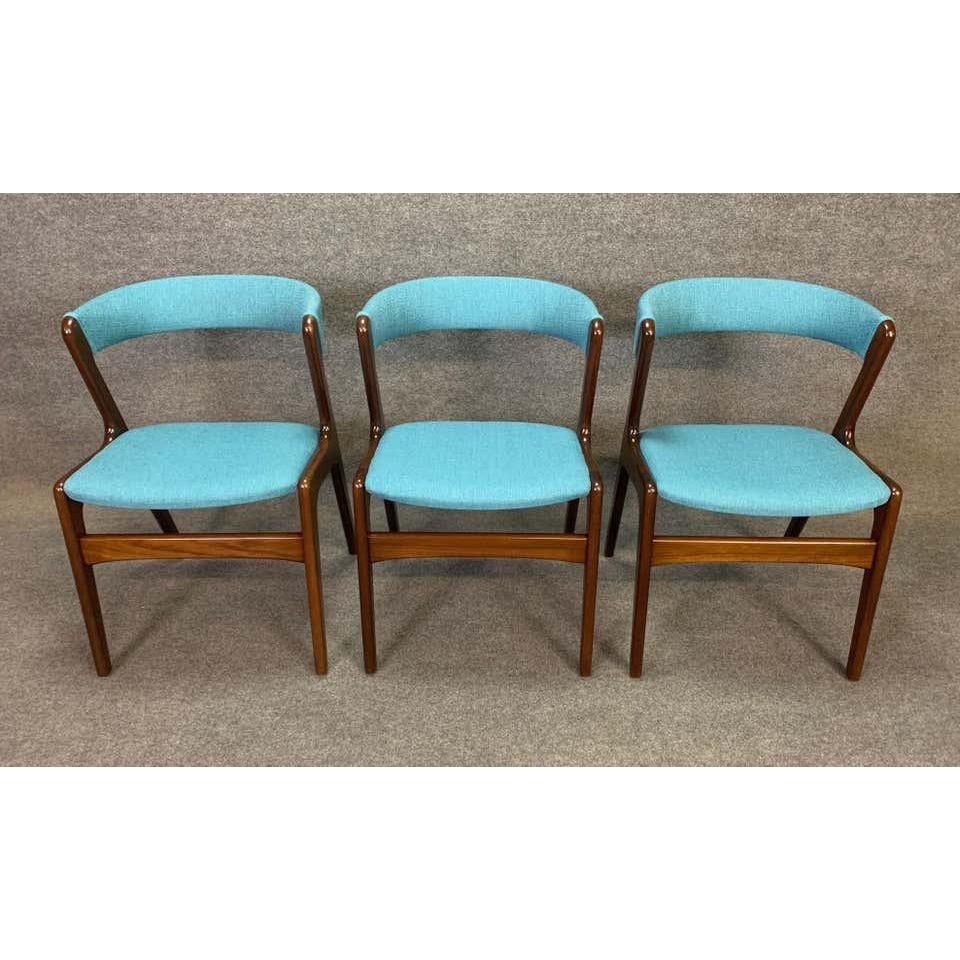Mid-20th Century Vintage Midcentury Mahogany Dining Chairs in the Manner of Kai Kristiansen For Sale