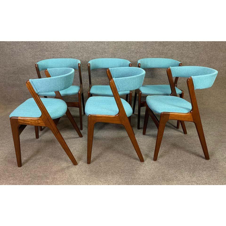 Vintage Midcentury Mahogany Dining Chairs in the Manner of Kai Kristiansen For Sale 1