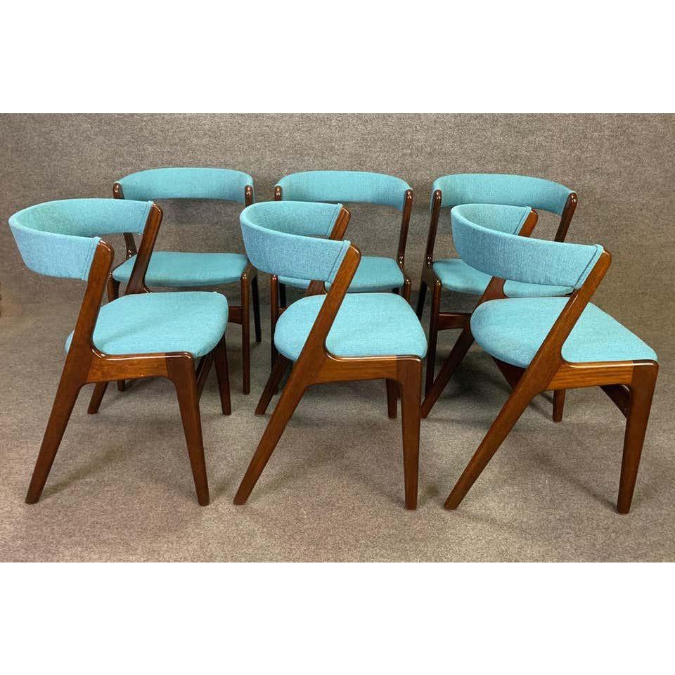 Vintage Midcentury Mahogany Dining Chairs in the Manner of Kai Kristiansen For Sale 2