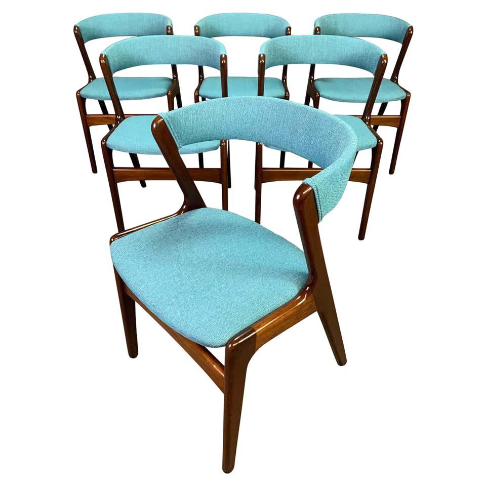 Vintage Midcentury Mahogany Dining Chairs in the Manner of Kai Kristiansen For Sale