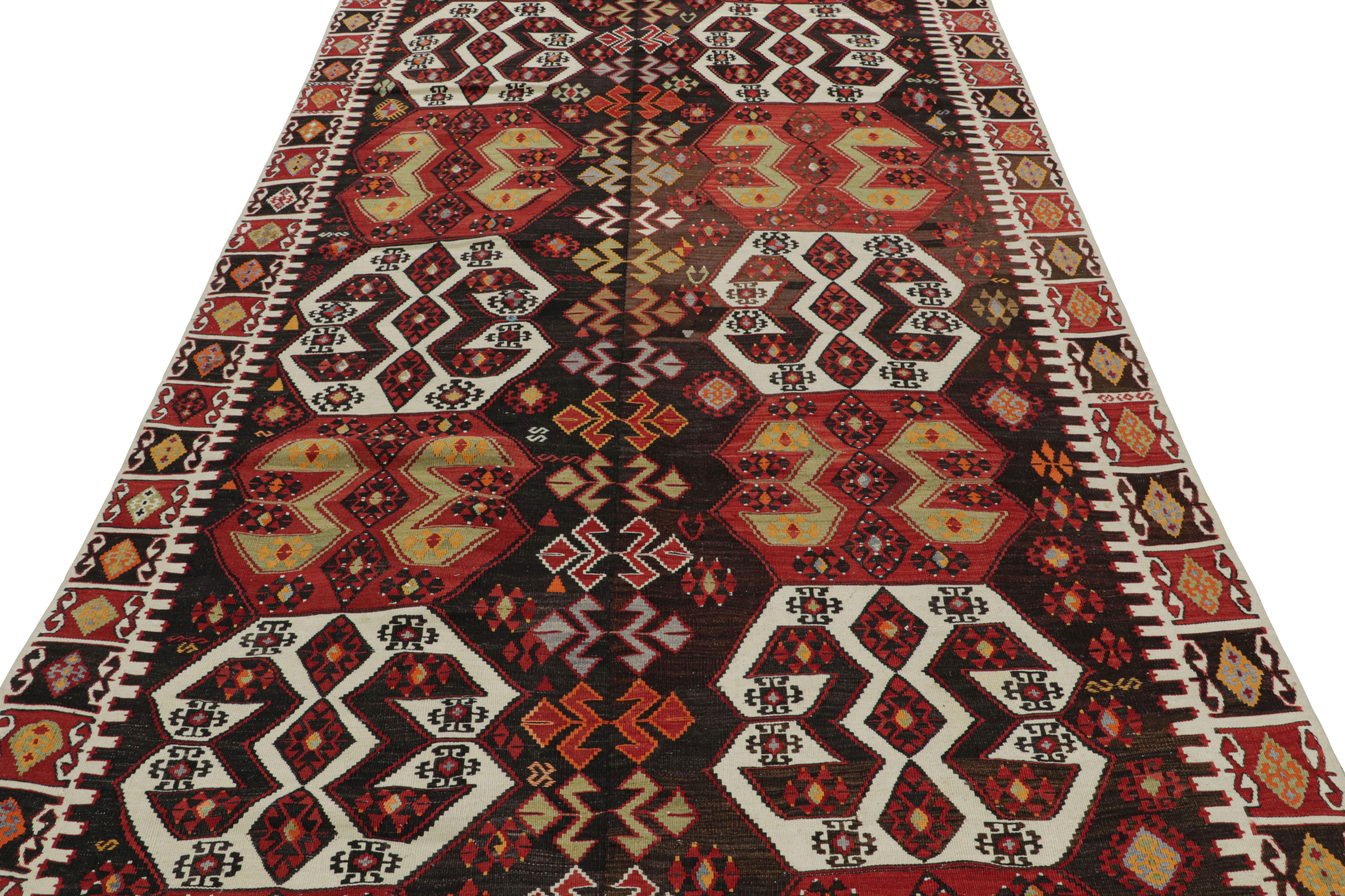 Vintage Midcentury Malatya Red and Off-White Wool Kilim Rug by Rug & Kilim In Good Condition For Sale In Long Island City, NY