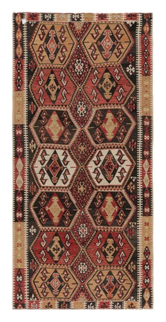 Vintage Midcentury Malatya Red and Off-White Wool Kilim Rug by Rug & Kilim