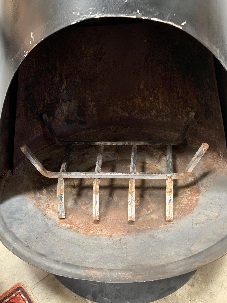 Vintage Midcentury Malm, Inspired Swedish Indoor/Outdoor Fireplace at