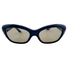 Vintage Midcentury Martha Black Oval Sunglasses 1960 Made in France