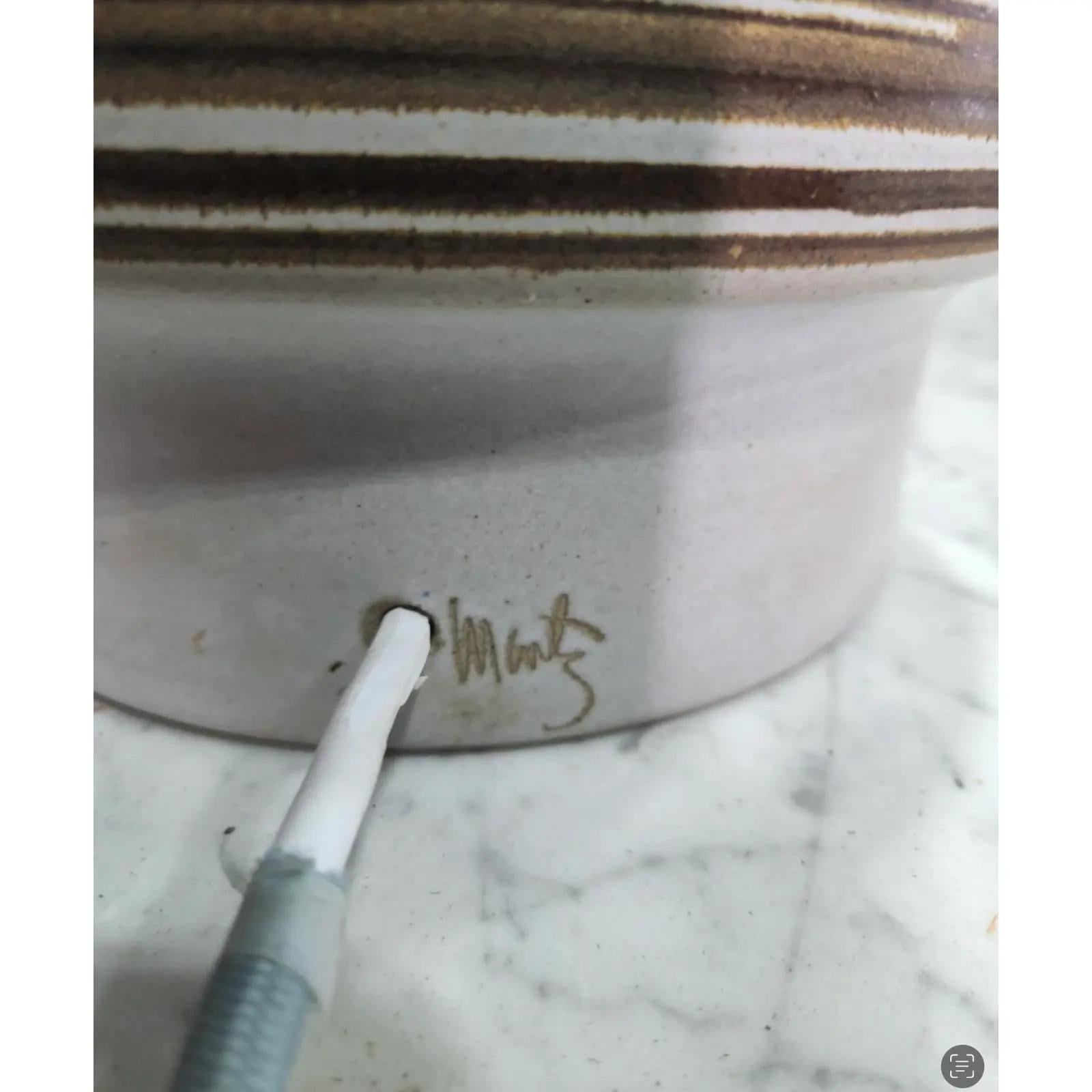 Stapelbare Keramik-Tischlampe, Martz, signiert, Mid-Century (20. Jahrhundert) im Angebot