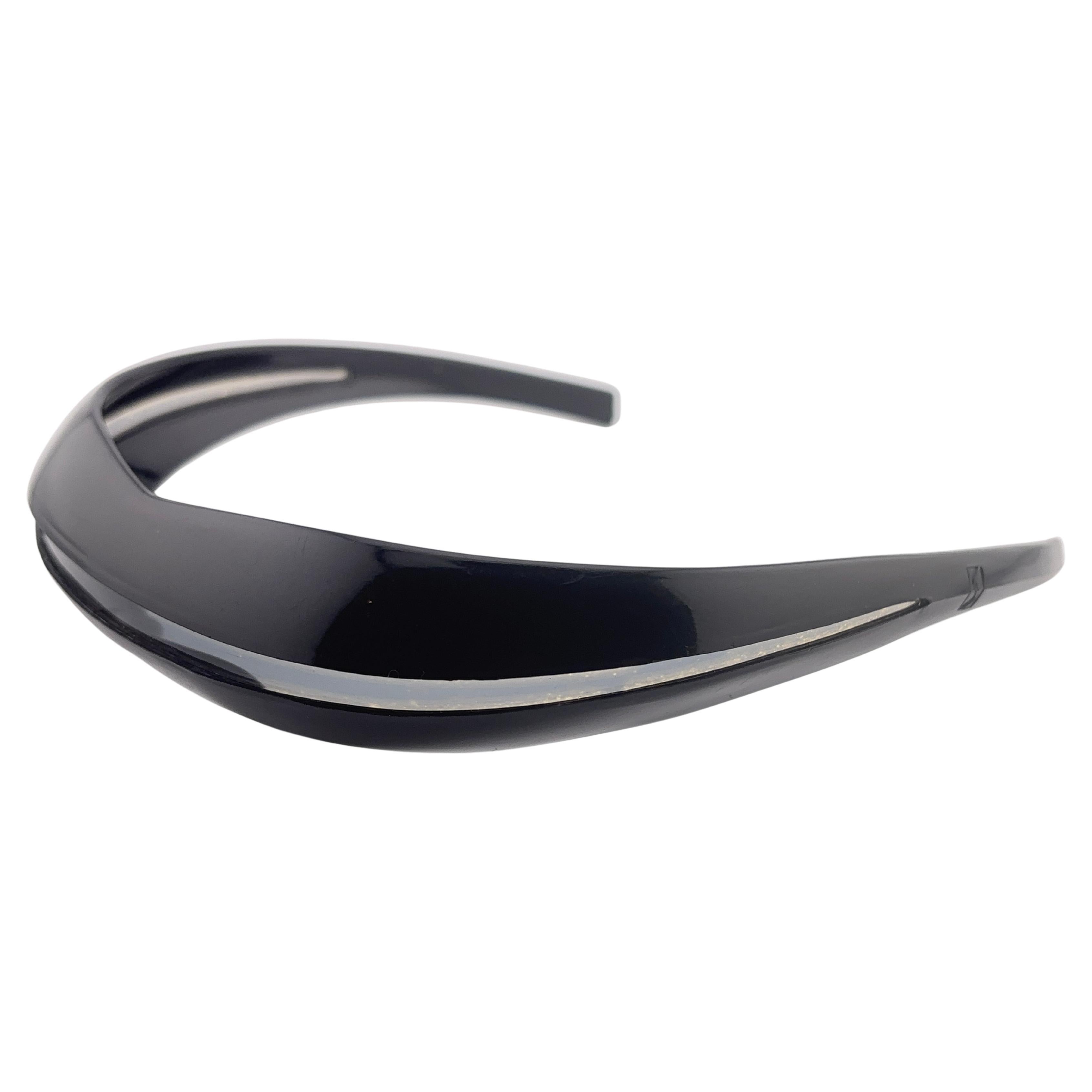 Vintage Midcentury Maske Wrap Around Black Frame Italien gemacht Sonnenbrille