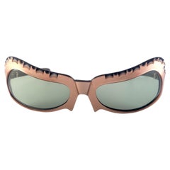 Gafas de sol Vintage Midcentury Metallic Rose Mask Años 60 Made in France