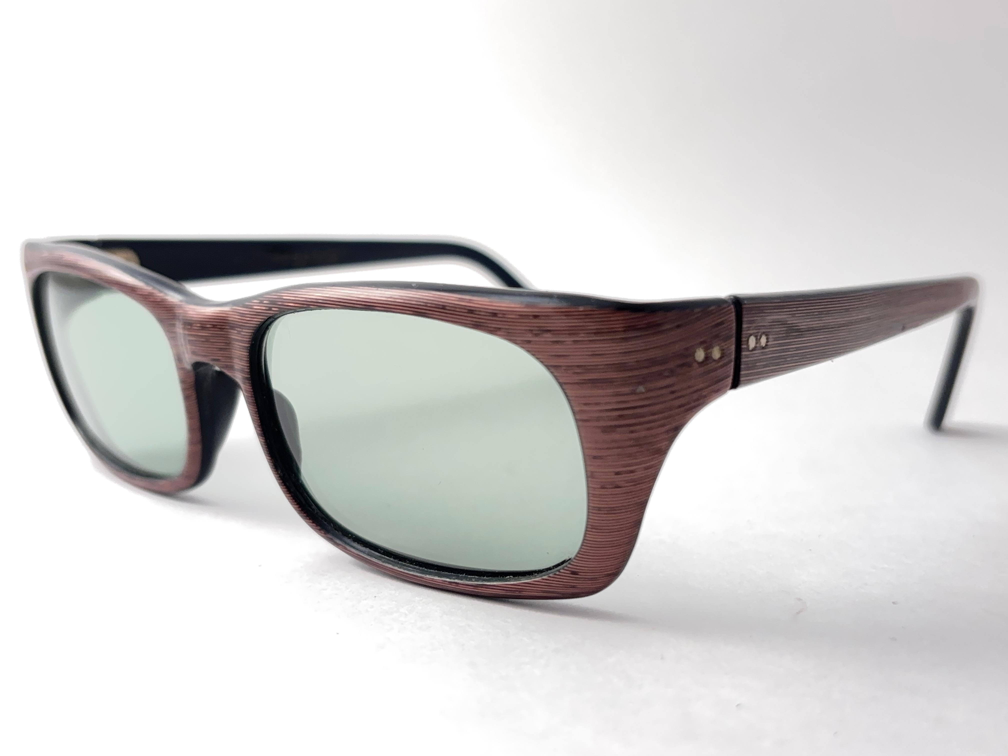 Vintage Midcentury Metallic Stripes Sunglasses 1960'S Made in France For Sale 1