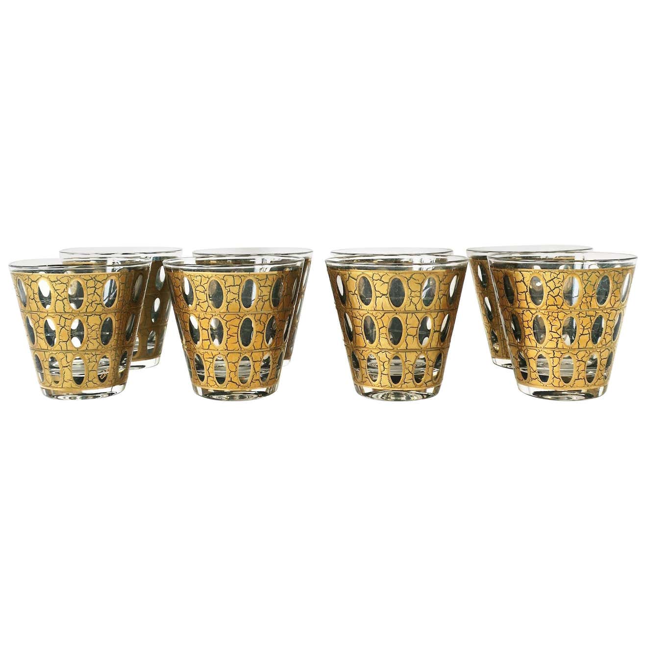 Gold Cocktail Rocks' Glasses Midcentury Modern, Set of 8 For Sale at ...