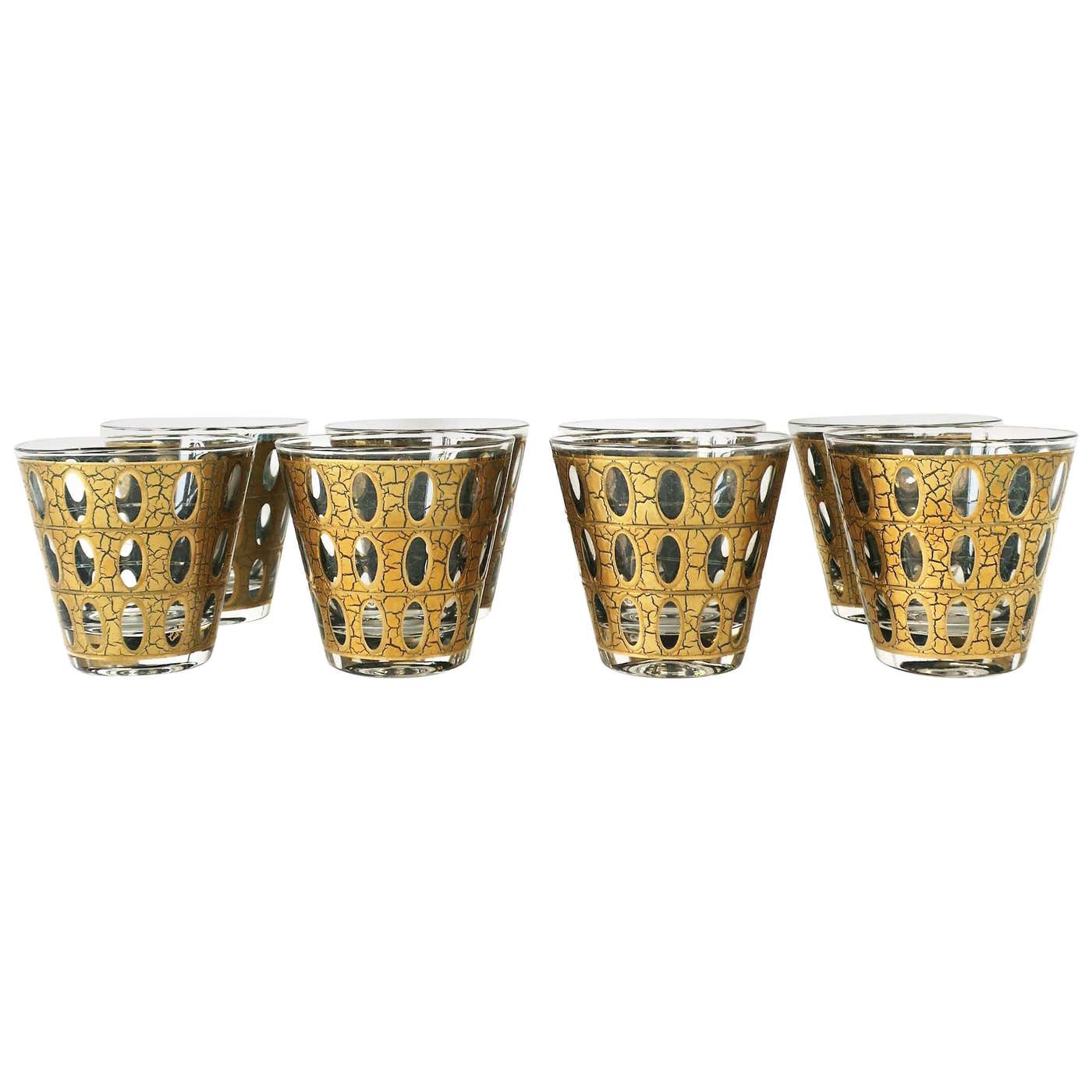Gold Cocktail Rocks' Glasses Midcentury Modern By Culver, Set of 8 For ...