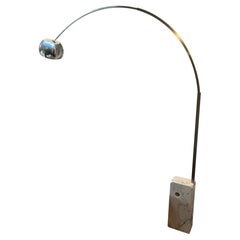 Vintage Midcentury Modern Flos Arco Floor Lamp with Marble Base