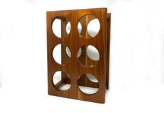 Vintage Midcentury Modern Kustom Kraft Walnut Wine Rack, Holds 6 Bottles