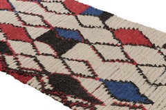 Vintage Midcentury Moroccan Beige Red and Blue Wool Rug by Rug & Kilim