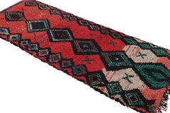 Vintage Midcentury Moroccan Transitional Red and Black Wool Rug
