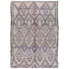 Vintage Midcentury Moroccan Wool Rug with Tribal Geometric Design