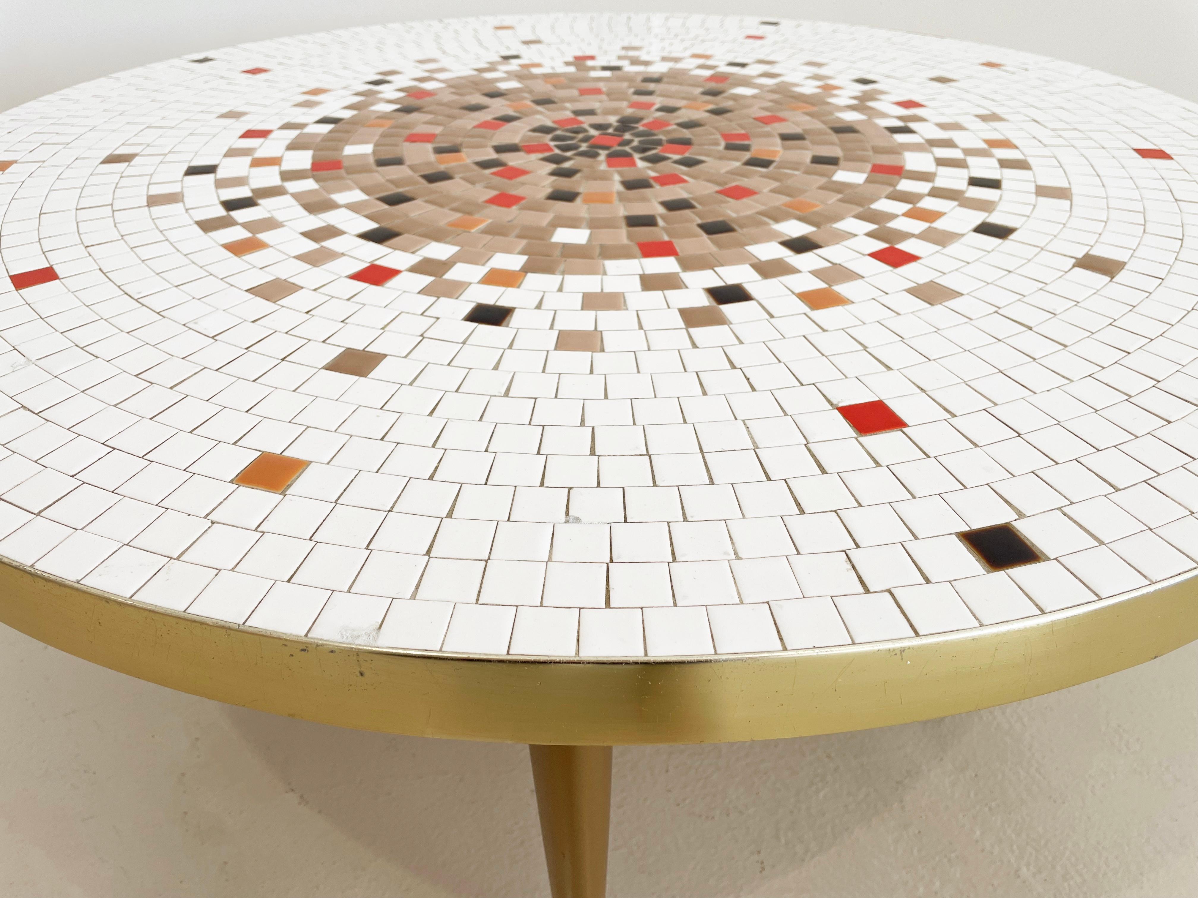 Vintage Midcentury Mosaik Fliese Couchtisch (amerikanisch) im Angebot