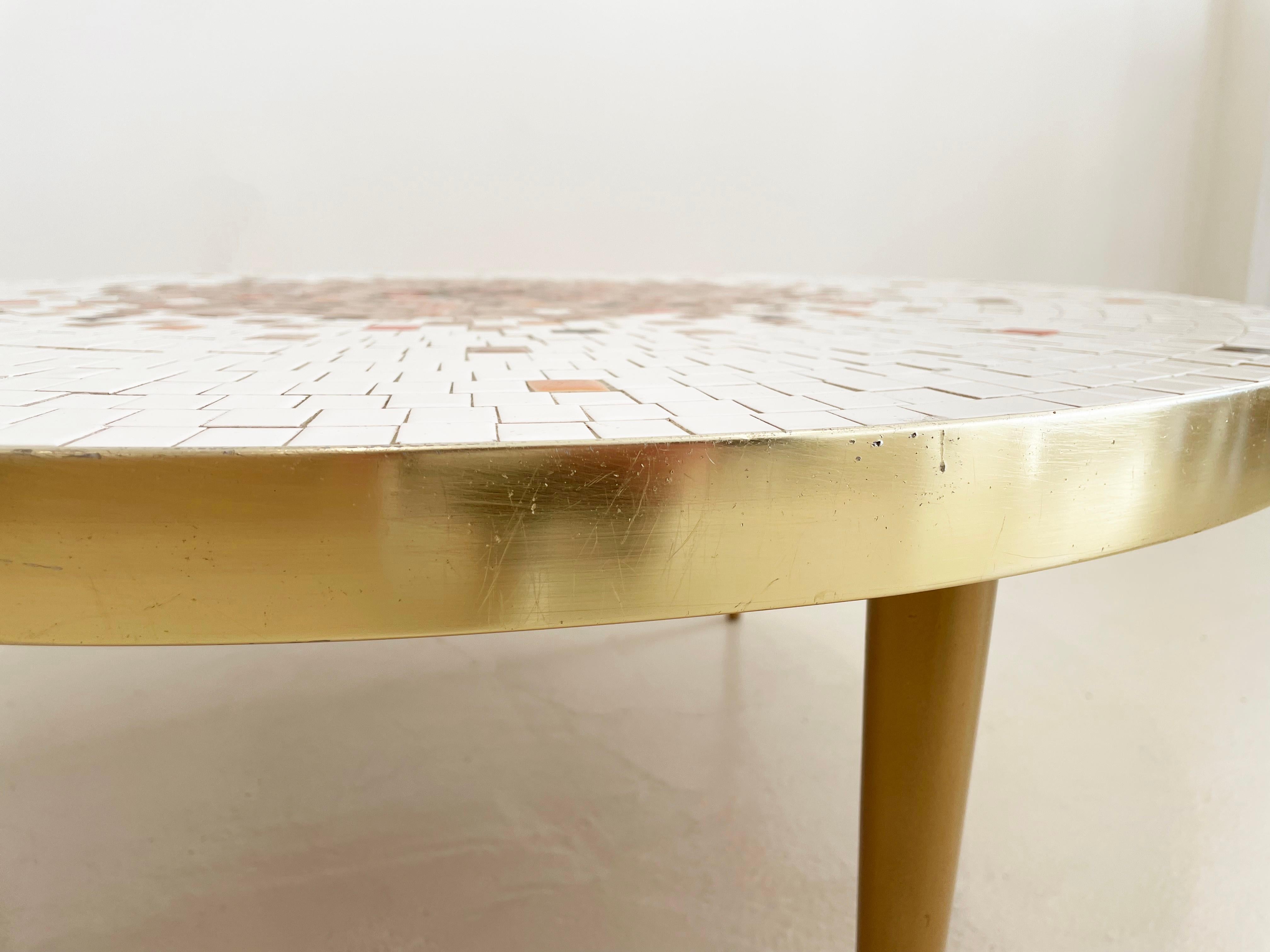 Vintage Midcentury Mosaik Fliese Couchtisch im Zustand „Relativ gut“ im Angebot in Denver, CO