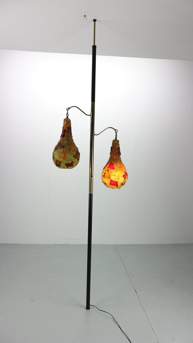 Vintage pole lamps floor to ceiling top