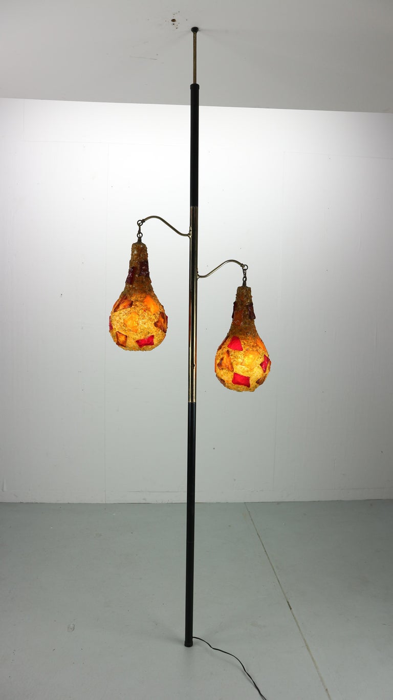 Vintage Midcentury Multi-Color Lucite Tension Pole Floor Lamp, 1970s For  Sale at 1stDibs