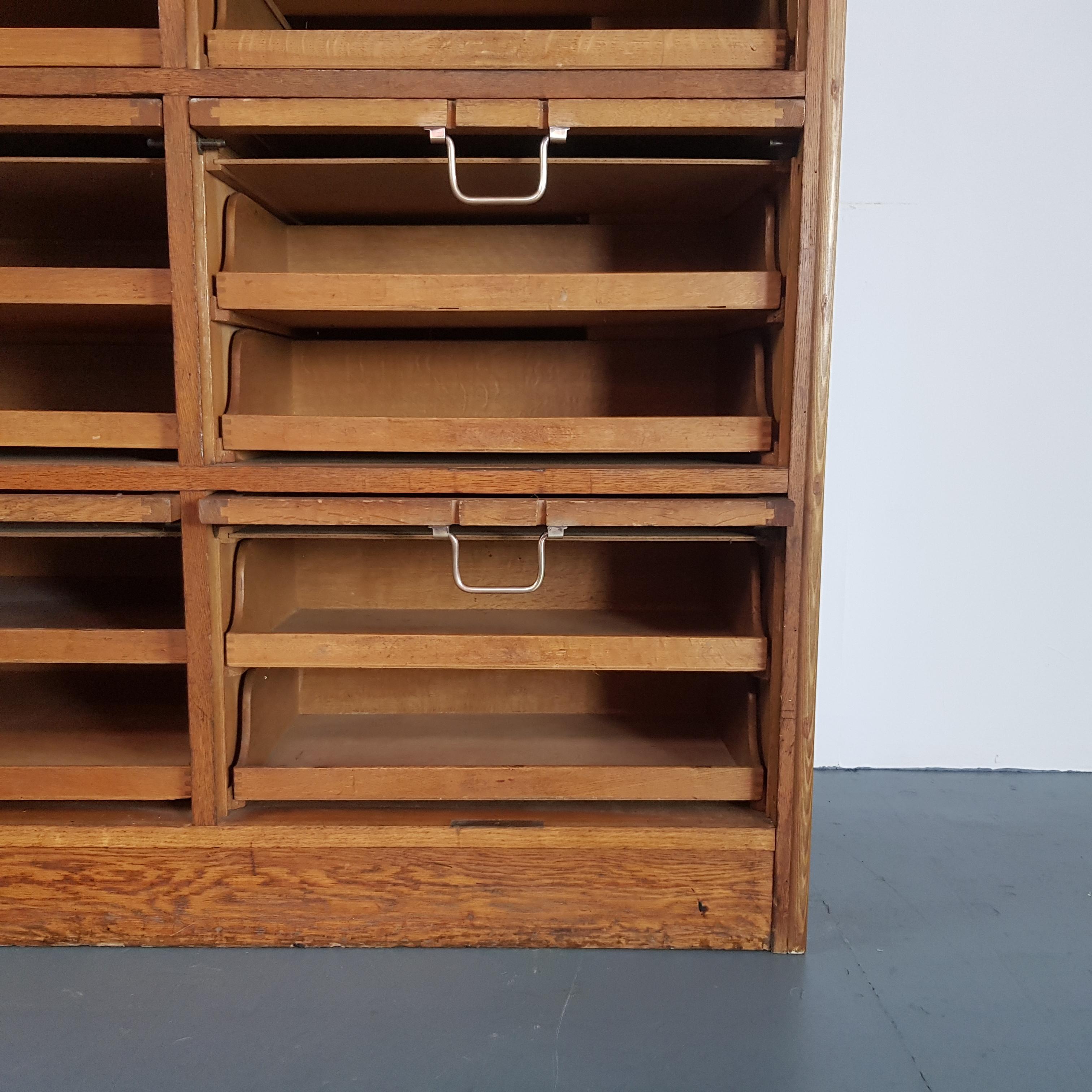 Vintage Midcentury Oak 8 Section Haberdashery Cabinet For Sale 6