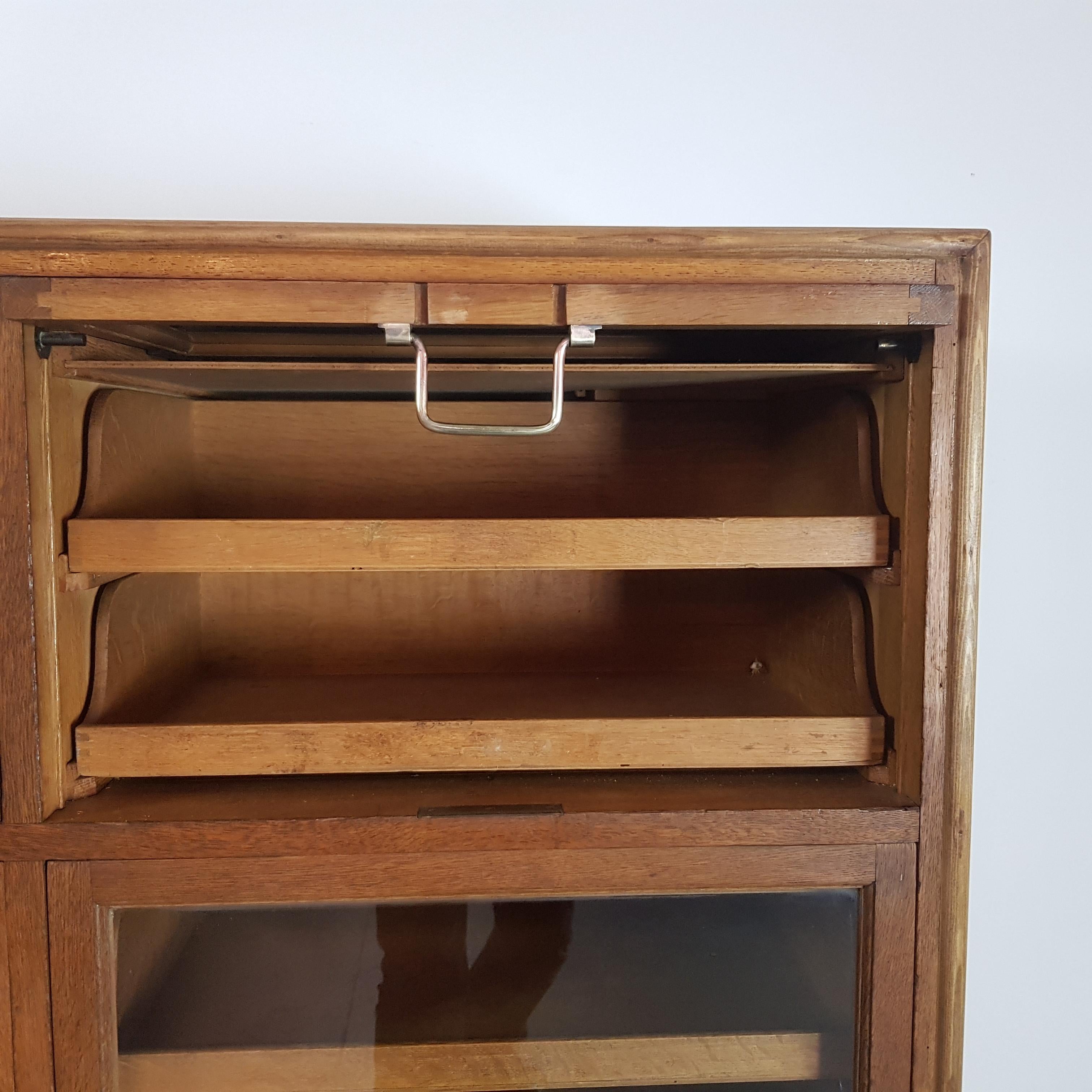Vintage Midcentury Oak 8 Section Haberdashery Cabinet For Sale 4