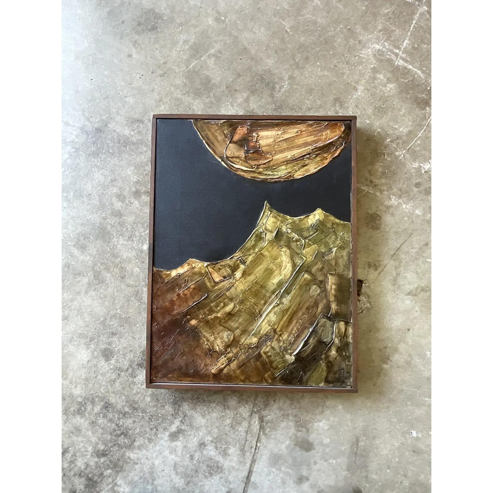 North American Vintage Midcentury Original Abstract Oil Painting For Sale