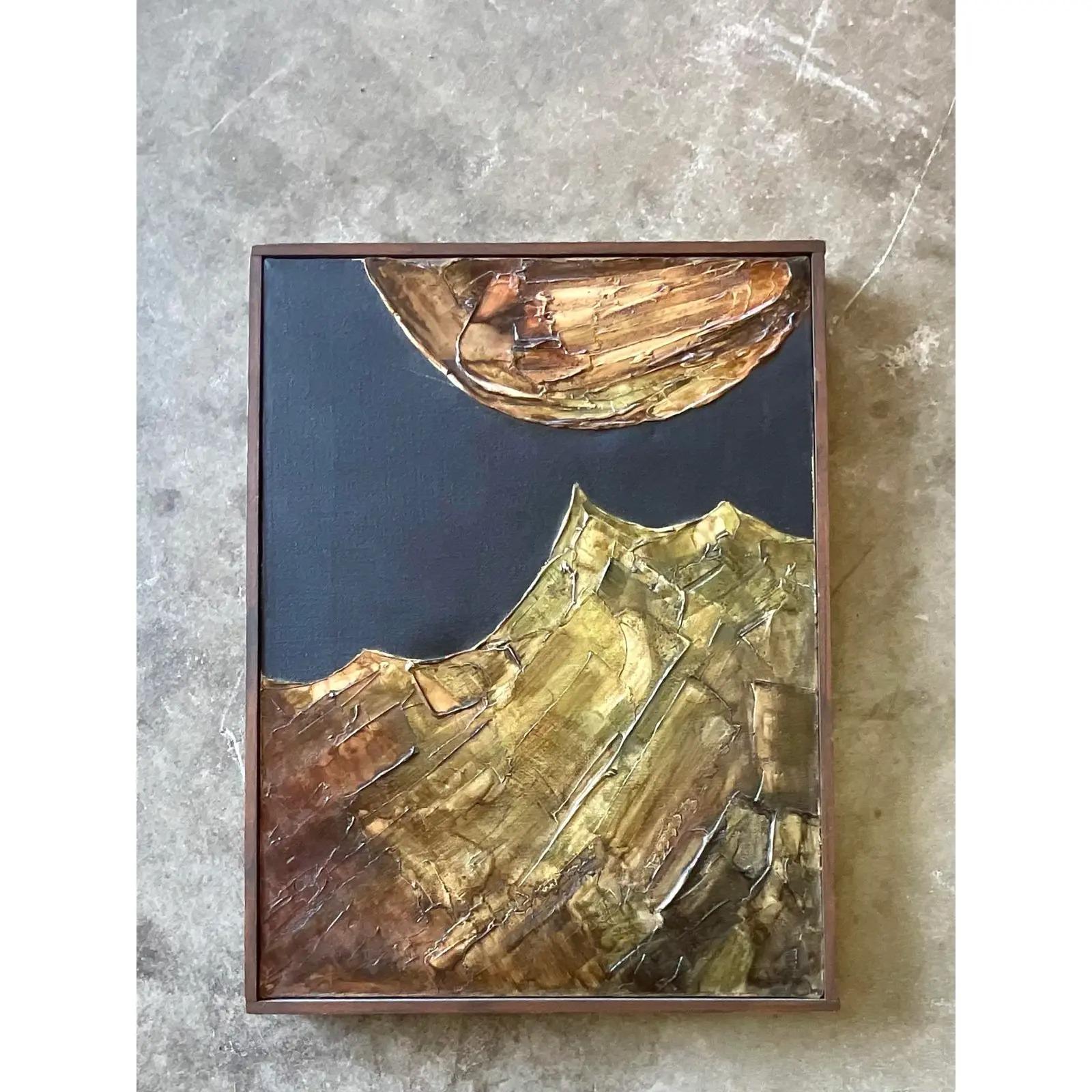 20th Century Vintage Midcentury Original Abstract Oil Painting For Sale