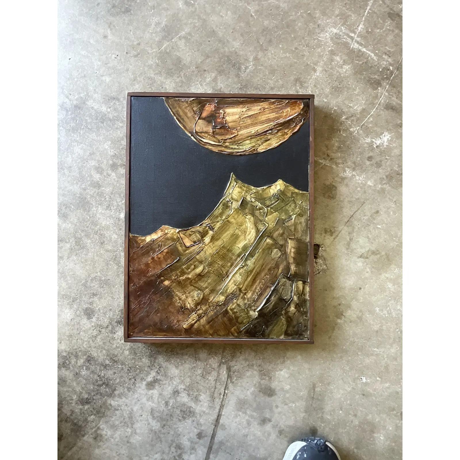 Vintage Midcentury Original Abstract Oil Painting For Sale 2