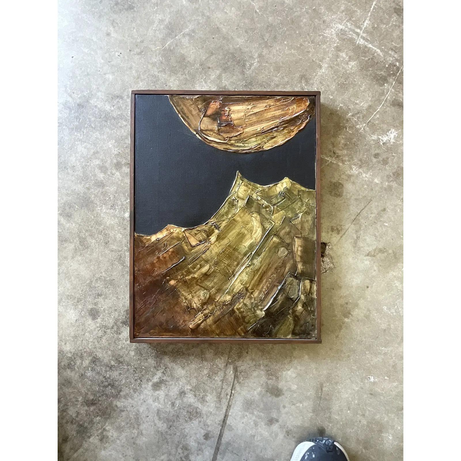 Vintage Midcentury Original Abstract Oil Painting For Sale 3