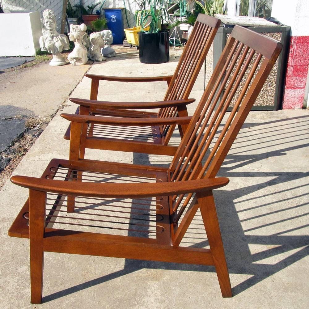 Teak Vintage Midcentury Pair of Danish Lounge Chairs For Sale