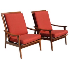 Retro Midcentury Pair of Danish Lounge Chairs
