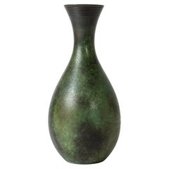 Vintage Mid-Century Patinated Bronze Vase, GAB, Sweden, 1930s