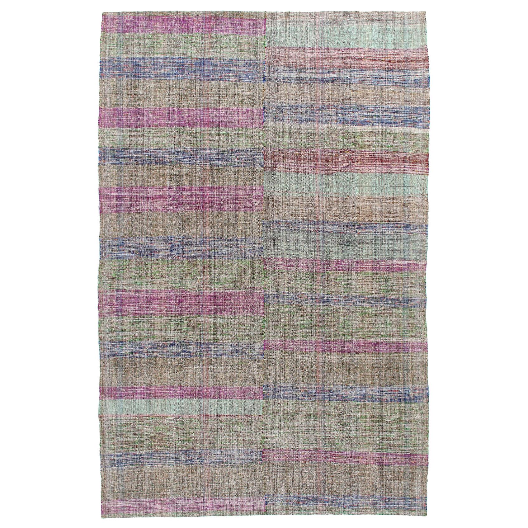 Vintage Midcentury Pelas Flat-Weave Rug For Sale