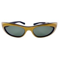 Vintage Midcentury Perl Metallic Gold 
Black Sunglasses 1960
s Made in France