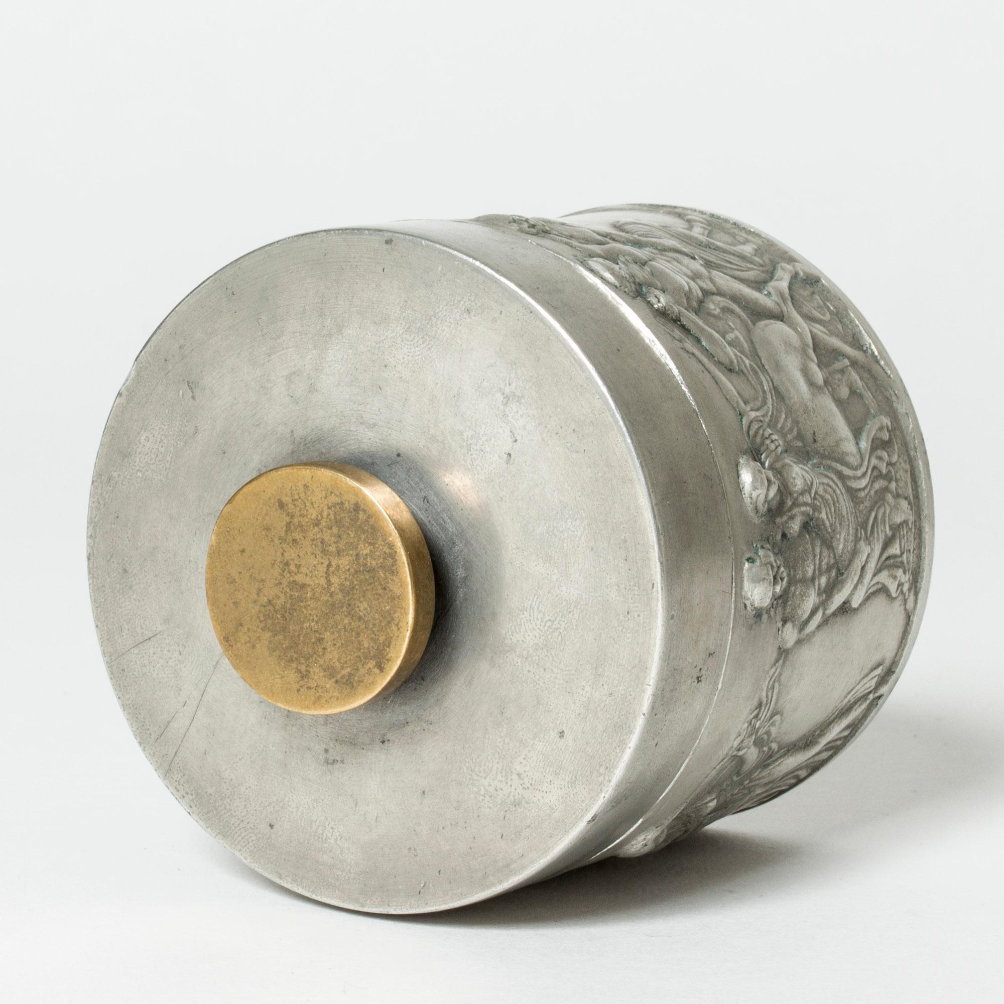 Mid-20th Century Vintage Midcentury Pewter Jar with the 