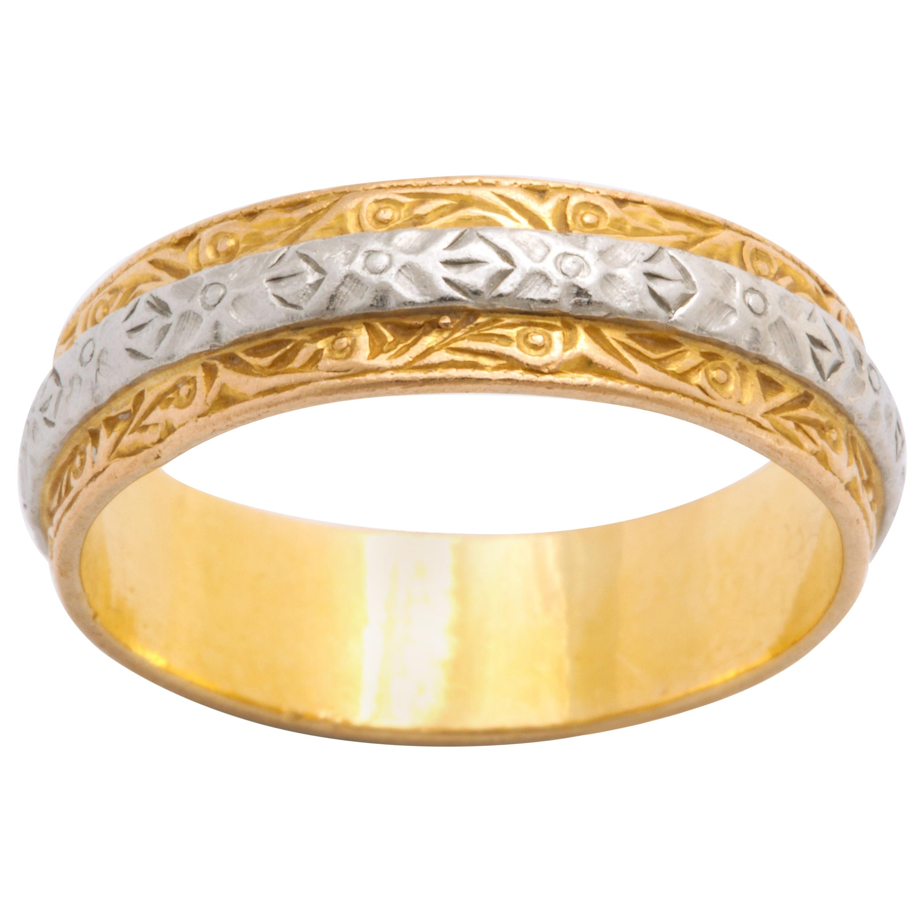 Vintage-Ring aus Platin und Gold von Charles Green & Son, Mitte des Jahrhunderts