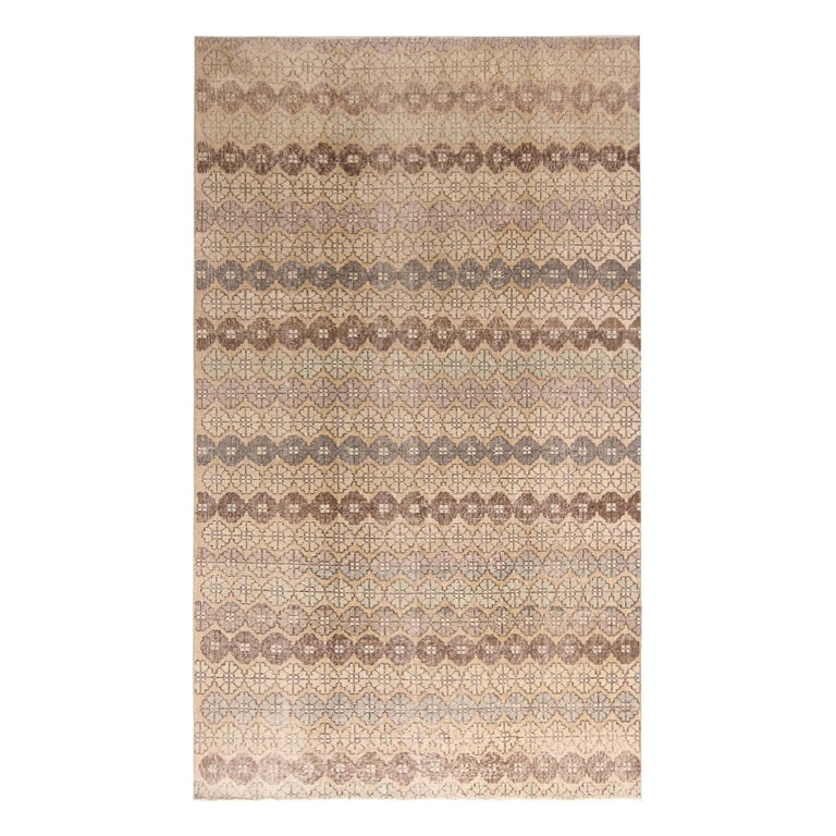 Vintage Midcentury Red, Cream Wool Rug Multi-Color Floral Accents by ...