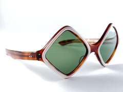 Vintage Midcentury Rhombus Diamond Shaped Sunglasses 1960's Made in France