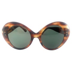 Gafas de sol Vintage Midcentury Rounded Cat Eyed Dark Tortoise 1960'S