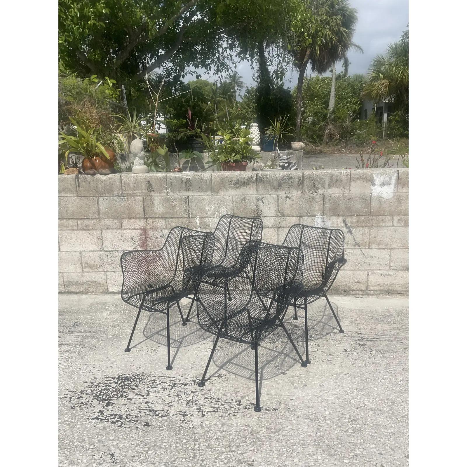 Vintage Midcentury Russel Woodard Sculptura Chairs, Set of 4 1