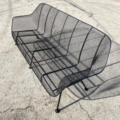 Vintage Midcentury Russell Woodard Rare Extra Long “Sculptura” Wrought Iron Sofa