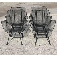 Vintage Midcentury Russell Woodard “Sculptura” Wrought Iron Dining Chairs