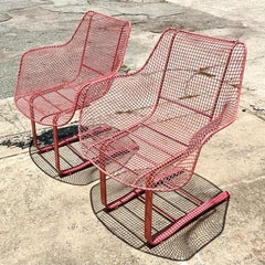 Vintage Midcentury Russell Woodard Springer Lounge Chairs, a Pair