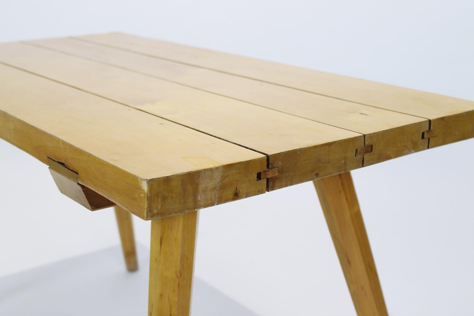 20th Century Vintage Midcentury Rustic Plank Coffee Table, Hungary, 1950 For Sale